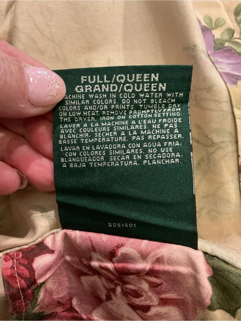 Vintage Ralph Lauren ADRIANA Floral FULL/QUEEN Duvet / Comforter Cover Bedding